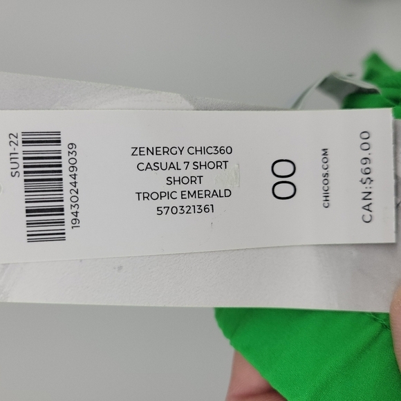 Chico Womens Zenergy CHIC360 Emerald Tropic Shorts Size 2 - Picture 9 of 12
